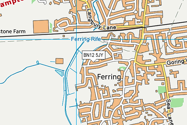 BN12 5JY map - OS VectorMap District (Ordnance Survey)