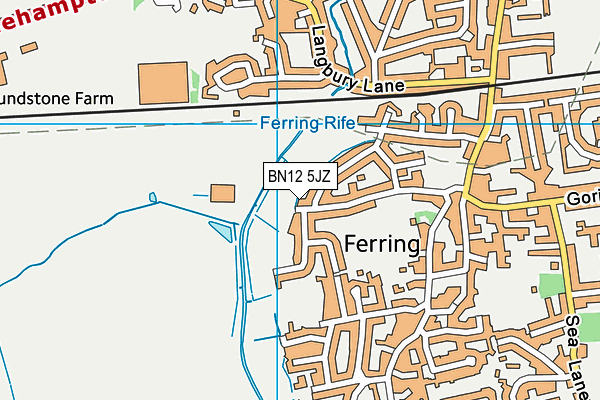 BN12 5JZ map - OS VectorMap District (Ordnance Survey)