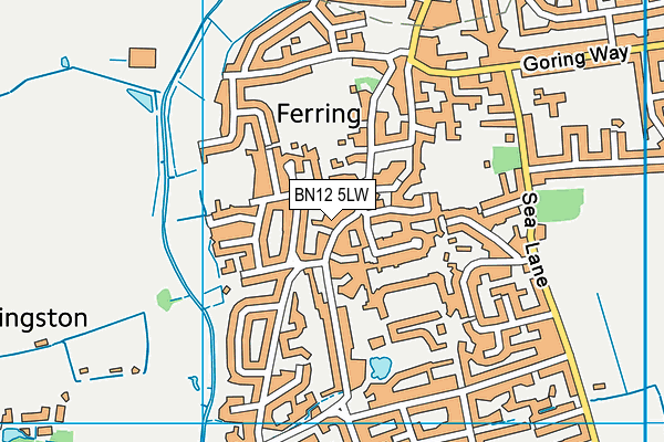 BN12 5LW map - OS VectorMap District (Ordnance Survey)