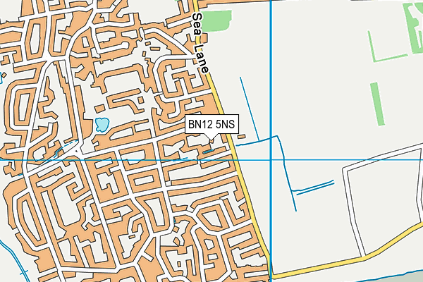 BN12 5NS map - OS VectorMap District (Ordnance Survey) BN12 5NS map - OS VectorMap District (Ordnance Survey)
