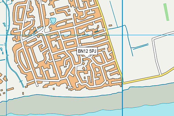 BN12 5PJ map - OS VectorMap District (Ordnance Survey) BN12 5PJ map - OS VectorMap District (Ordnance Survey)