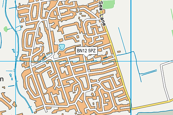 BN12 5PZ map - OS VectorMap District (Ordnance Survey) BN12 5PZ map - OS VectorMap District (Ordnance Survey)