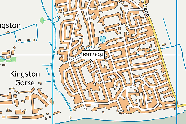 BN12 5QJ map - OS VectorMap District (Ordnance Survey) BN12 5QJ map - OS VectorMap District (Ordnance Survey)