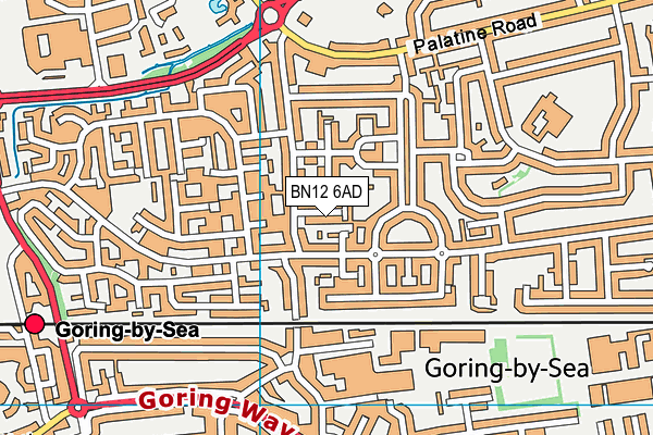 BN12 6AD map - OS VectorMap District (Ordnance Survey) BN12 6AD map - OS VectorMap District (Ordnance Survey)