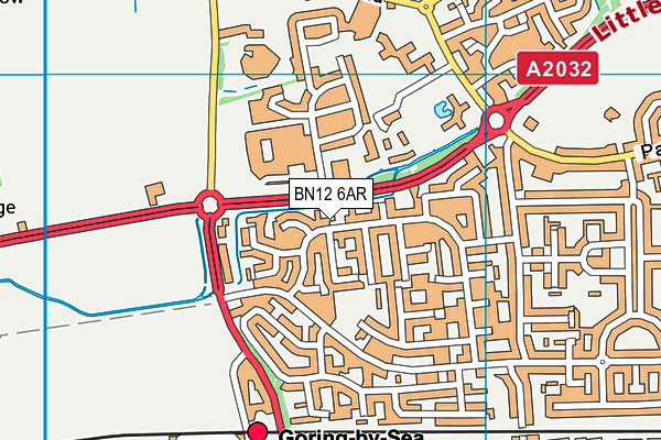 BN12 6AR map - OS VectorMap District (Ordnance Survey)