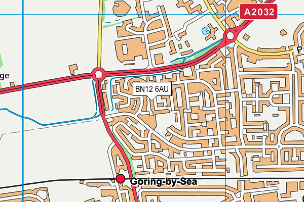 BN12 6AU map - OS VectorMap District (Ordnance Survey)