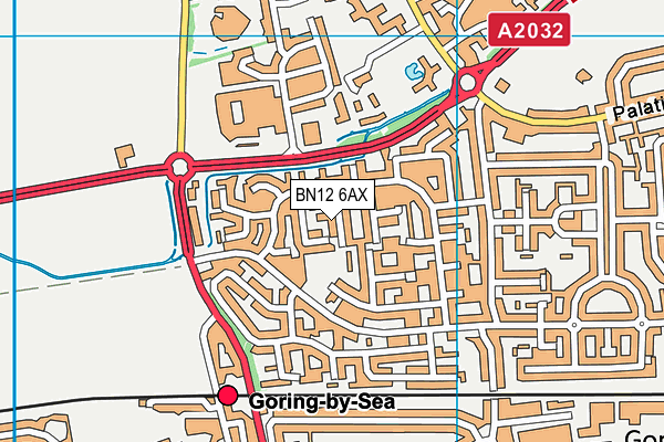 BN12 6AX map - OS VectorMap District (Ordnance Survey) BN12 6AX map - OS VectorMap District (Ordnance Survey)