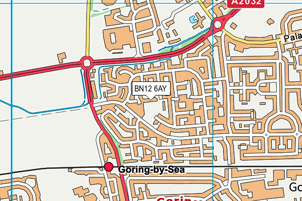 BN12 6AY map - OS VectorMap District (Ordnance Survey) BN12 6AY map - OS VectorMap District (Ordnance Survey)