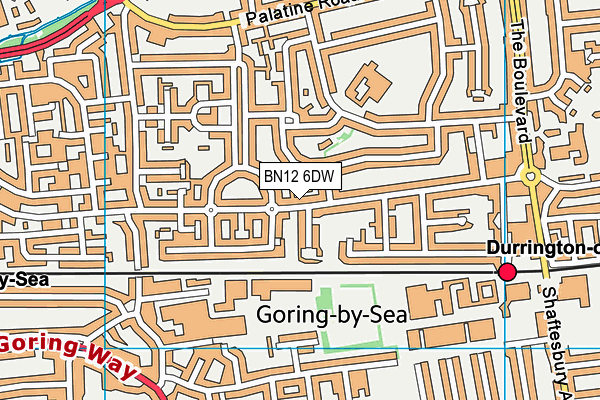 BN12 6DW map - OS VectorMap District (Ordnance Survey) BN12 6DW map - OS VectorMap District (Ordnance Survey)