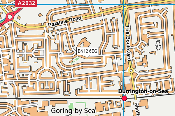 BN12 6EG map - OS VectorMap District (Ordnance Survey) BN12 6EG map - OS VectorMap District (Ordnance Survey)