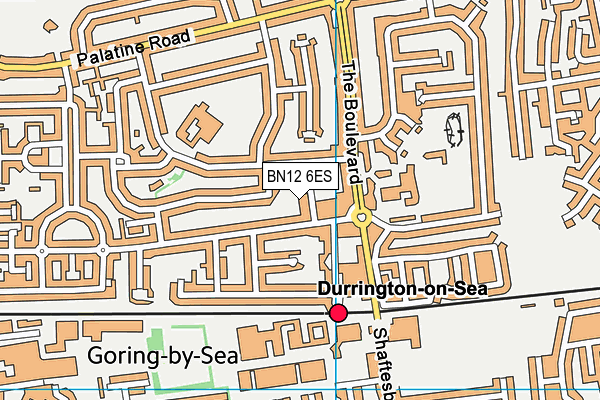 BN12 6ES map - OS VectorMap District (Ordnance Survey) BN12 6ES map - OS VectorMap District (Ordnance Survey)