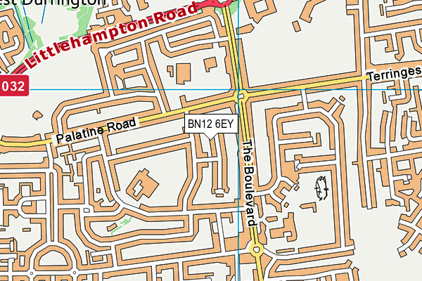 BN12 6EY map - OS VectorMap District (Ordnance Survey) BN12 6EY map - OS VectorMap District (Ordnance Survey)