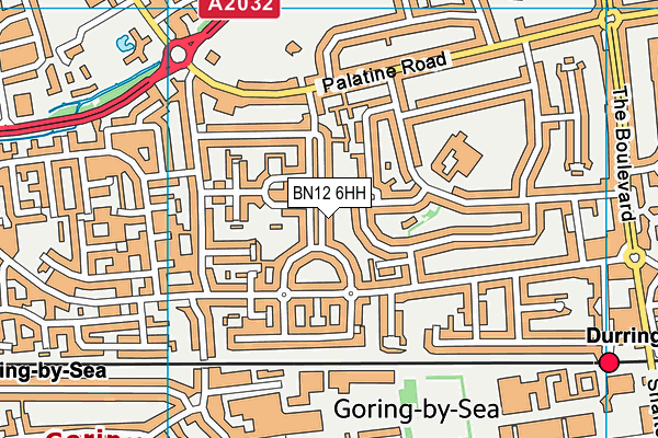 BN12 6HH map - OS VectorMap District (Ordnance Survey)