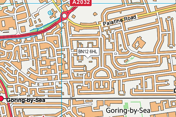 BN12 6HL map - OS VectorMap District (Ordnance Survey)