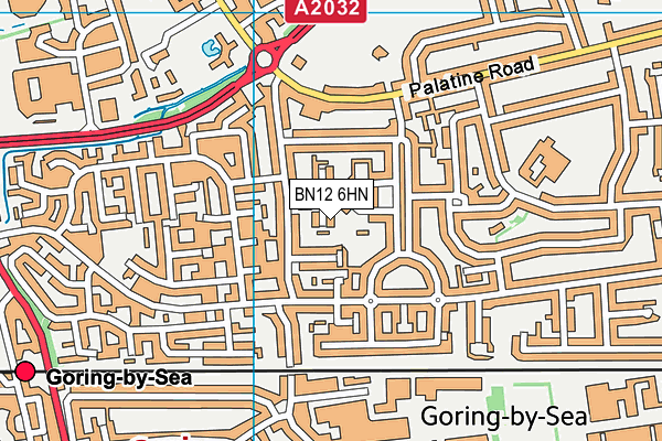 BN12 6HN map - OS VectorMap District (Ordnance Survey)