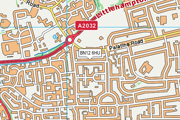 BN12 6HU map - OS VectorMap District (Ordnance Survey)