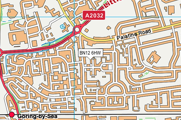 BN12 6HW map - OS VectorMap District (Ordnance Survey)