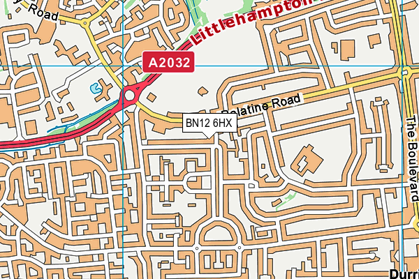 BN12 6HX map - OS VectorMap District (Ordnance Survey) BN12 6HX map - OS VectorMap District (Ordnance Survey)