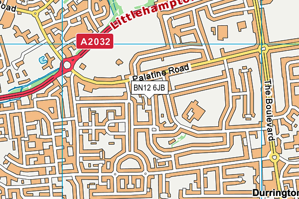 BN12 6JB map - OS VectorMap District (Ordnance Survey) BN12 6JB map - OS VectorMap District (Ordnance Survey)