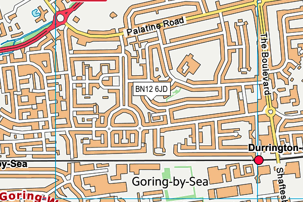 BN12 6JD map - OS VectorMap District (Ordnance Survey) BN12 6JD map - OS VectorMap District (Ordnance Survey)