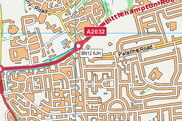 BN12 6JH map - OS VectorMap District (Ordnance Survey) BN12 6JH map - OS VectorMap District (Ordnance Survey)