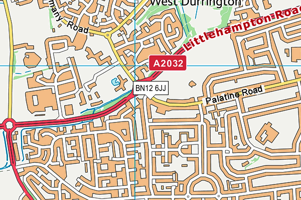 BN12 6JJ map - OS VectorMap District (Ordnance Survey)