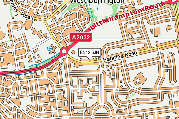 BN12 6JN map - OS VectorMap District (Ordnance Survey)