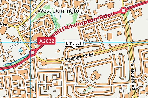 BN12 6JT map - OS VectorMap District (Ordnance Survey)