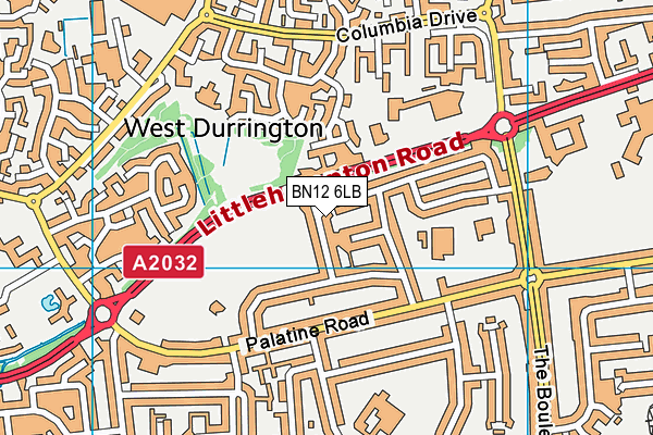 BN12 6LB map - OS VectorMap District (Ordnance Survey) BN12 6LB map - OS VectorMap District (Ordnance Survey)