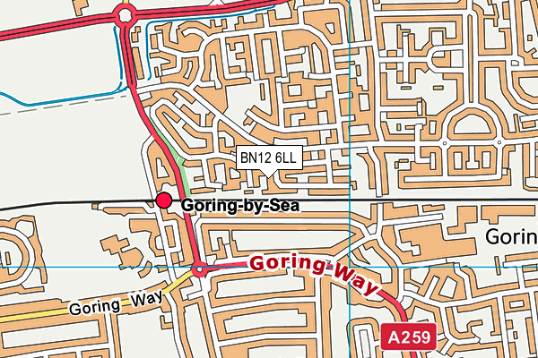 BN12 6LL map - OS VectorMap District (Ordnance Survey) BN12 6LL map - OS VectorMap District (Ordnance Survey)