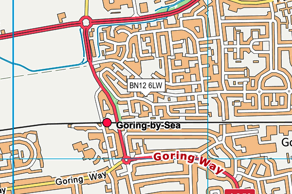 BN12 6LW map - OS VectorMap District (Ordnance Survey)