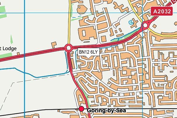 BN12 6LY map - OS VectorMap District (Ordnance Survey)