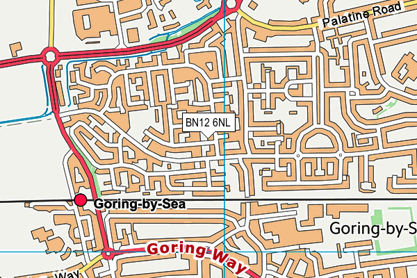 BN12 6NL map - OS VectorMap District (Ordnance Survey)