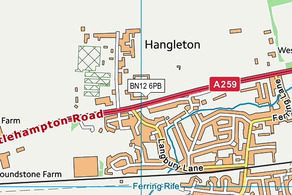 BN12 6PB map - OS VectorMap District (Ordnance Survey) BN12 6PB map - OS VectorMap District (Ordnance Survey)