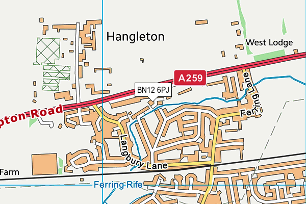 BN12 6PJ map - OS VectorMap District (Ordnance Survey)