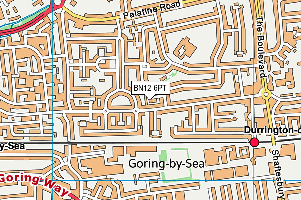 BN12 6PT map - OS VectorMap District (Ordnance Survey) BN12 6PT map - OS VectorMap District (Ordnance Survey)