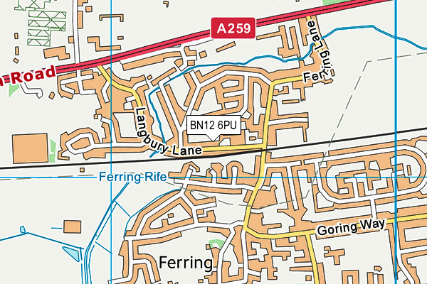 BN12 6PU map - OS VectorMap District (Ordnance Survey)