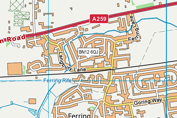 BN12 6QJ map - OS VectorMap District (Ordnance Survey) BN12 6QJ map - OS VectorMap District (Ordnance Survey)