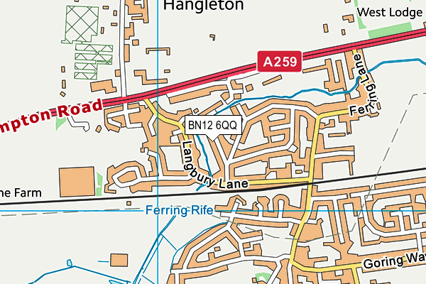 BN12 6QQ map - OS VectorMap District (Ordnance Survey)