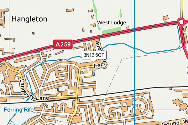 BN12 6QT map - OS VectorMap District (Ordnance Survey)