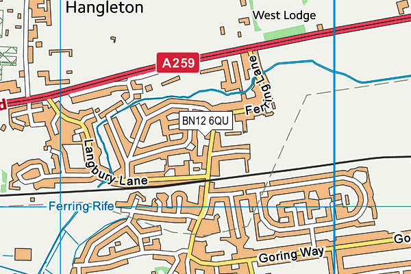 BN12 6QU map - OS VectorMap District (Ordnance Survey)