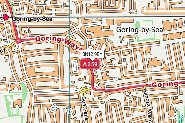 BN12 9BY map - OS VectorMap District (Ordnance Survey) BN12 9BY map - OS VectorMap District (Ordnance Survey)