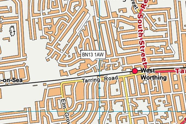 BN13 1AW map - OS VectorMap District (Ordnance Survey) BN13 1AW map - OS VectorMap District (Ordnance Survey)