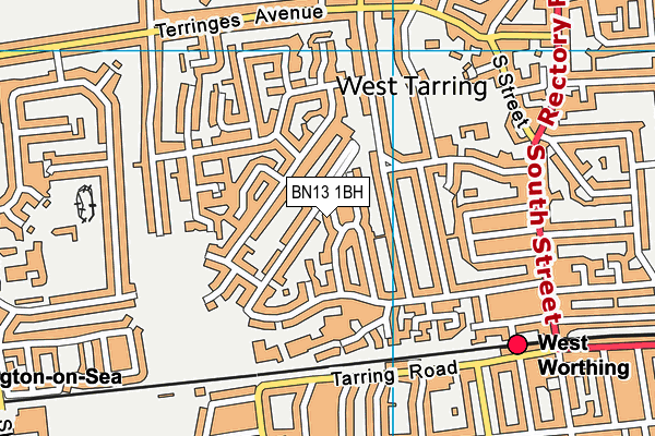 BN13 1BH map - OS VectorMap District (Ordnance Survey) BN13 1BH map - OS VectorMap District (Ordnance Survey)