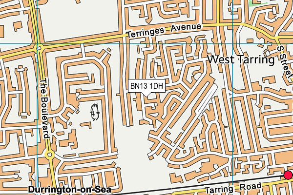 BN13 1DH map - OS VectorMap District (Ordnance Survey) BN13 1DH map - OS VectorMap District (Ordnance Survey)