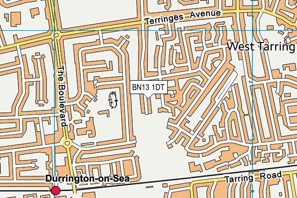 BN13 1DT map - OS VectorMap District (Ordnance Survey) BN13 1DT map - OS VectorMap District (Ordnance Survey)