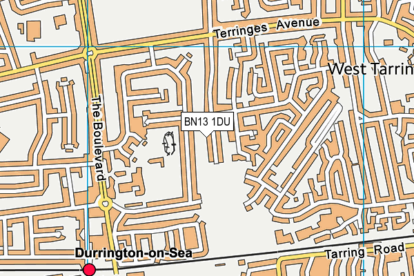 BN13 1DU map - OS VectorMap District (Ordnance Survey) BN13 1DU map - OS VectorMap District (Ordnance Survey)