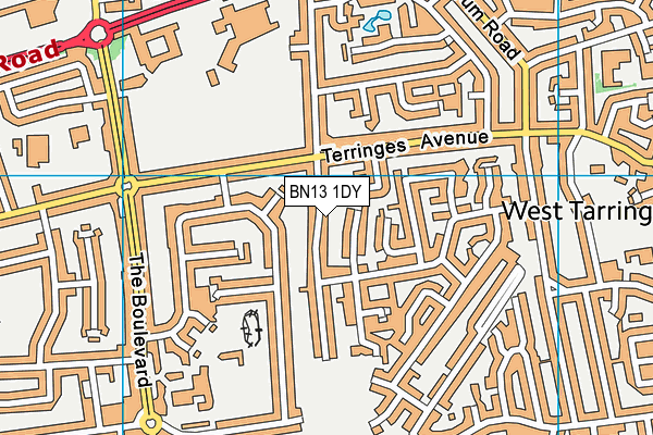 BN13 1DY map - OS VectorMap District (Ordnance Survey) BN13 1DY map - OS VectorMap District (Ordnance Survey)