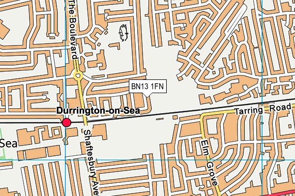 BN13 1FN map - OS VectorMap District (Ordnance Survey) BN13 1FN map - OS VectorMap District (Ordnance Survey)