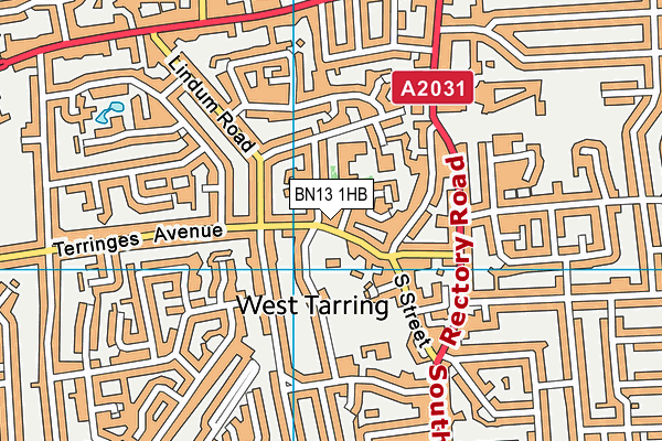 BN13 1HB map - OS VectorMap District (Ordnance Survey) BN13 1HB map - OS VectorMap District (Ordnance Survey)